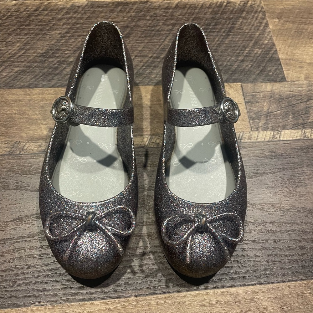 Mini Melissa Glittery Mary Jane Girls Shoes